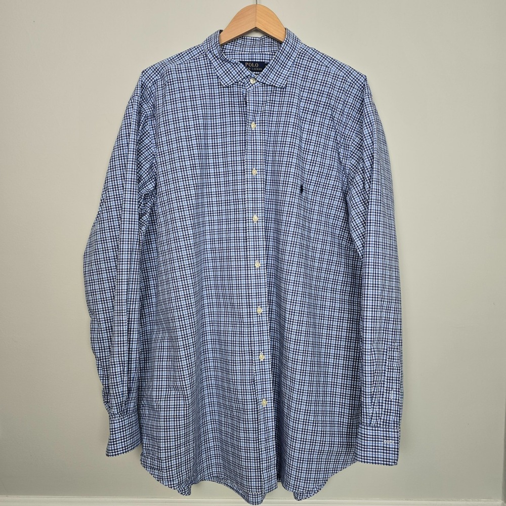 NWOT Polo Ralph Lauren Mens Timeless Classic Shirt Sz 2XLT Blue Elevated Casual